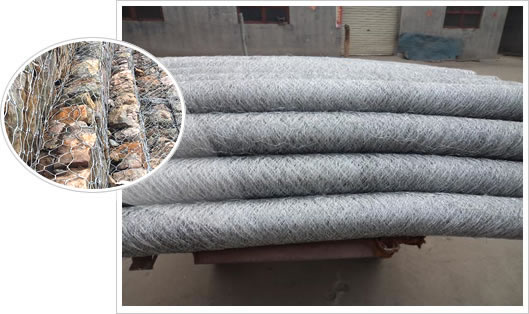 Hot Dip galvanized mesh triple torsion for gabions fabrication