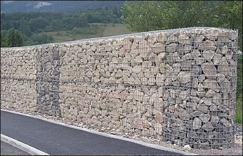 Welded mesh solid flat gabion work barrier