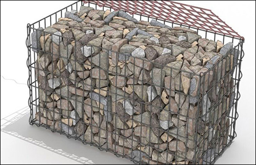 Gabions made of rectangular opening wire mesh